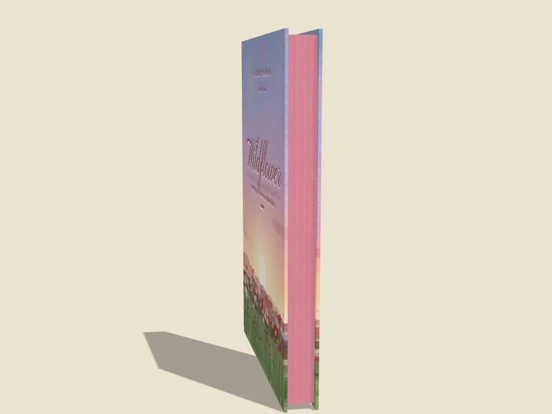 Wildflower, a hardcover with rose sprayed page edges and a rose gold foil title